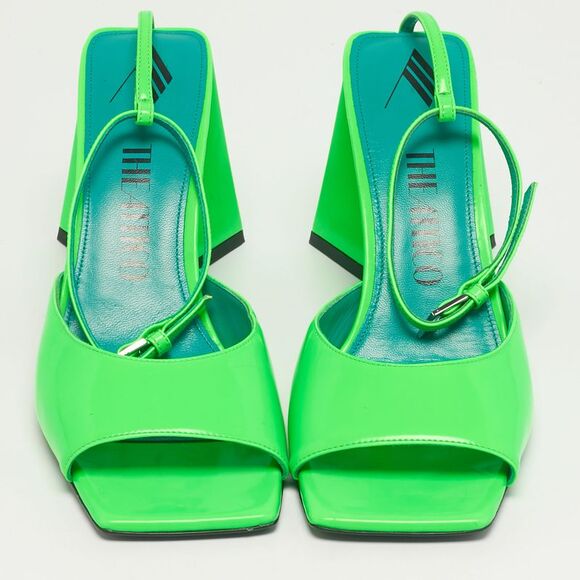 The Attico Green Patent Leather Piper Ankle Strap Sandals Size 40 - Picture 3 of 7